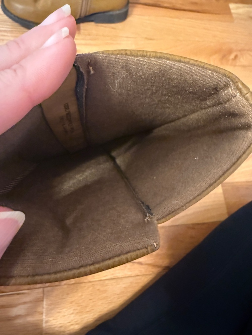 Kids Tall Slip-On Riding Boots in Mustard - Picture 2 of 4